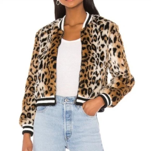 BB Dakota Jackets & Blazers - JACK BY BB DAKOTA | Clever Girl Leopard Print Faux Fur Bomber Jacket Women’s M